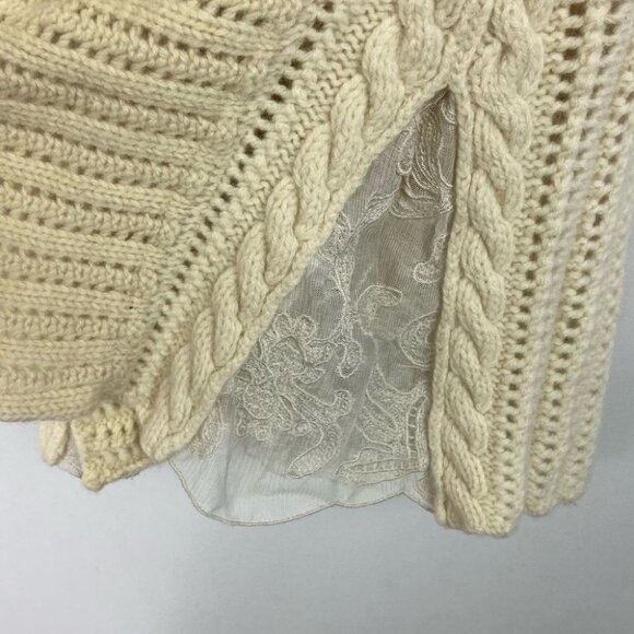 Anthropologie Cashmere Lambswool Short Sleeve Chunky Knit Cardigan Size Small S - Picture 5 of 14